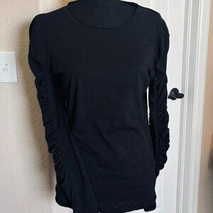 We the Free-Faded black long sleeve shirt with roughed sleeves